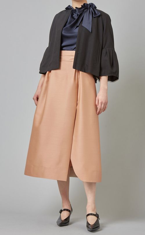 シルクウールタックスカート