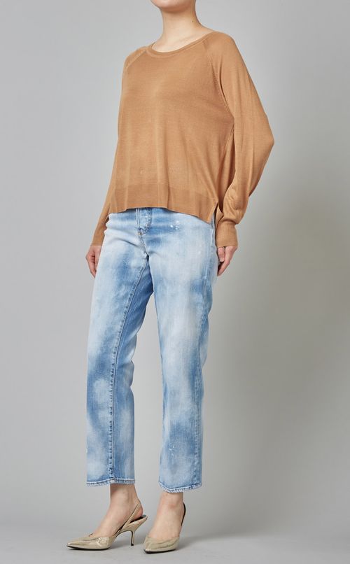 デニムクロップドパンツ