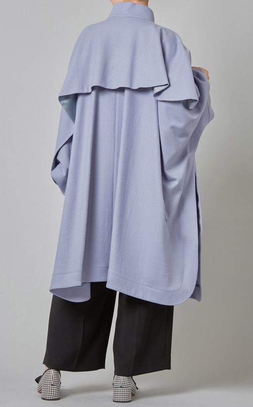 スタンドカラーケープコート