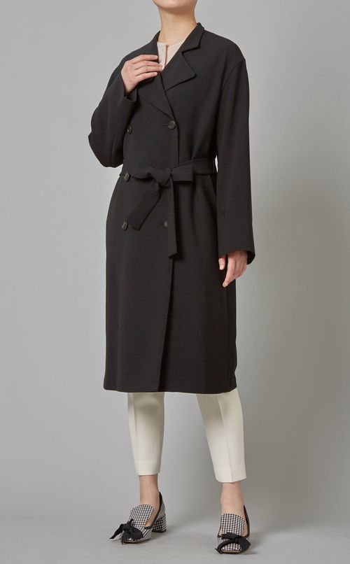 ダブルブレストベルトコート