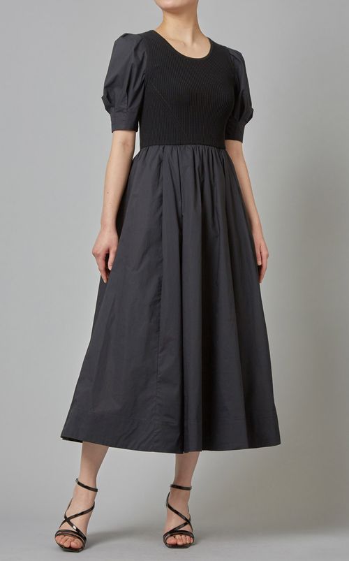 ニットコンビフレアワンピース
