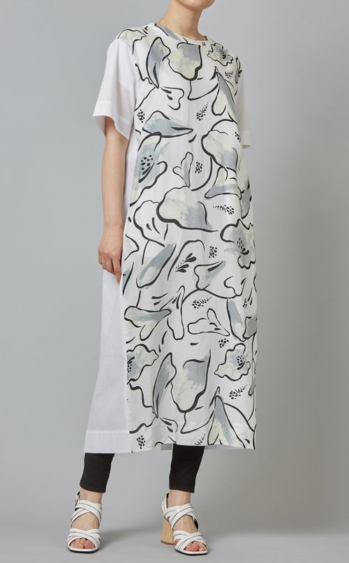 フローラルプリントロングシャツ