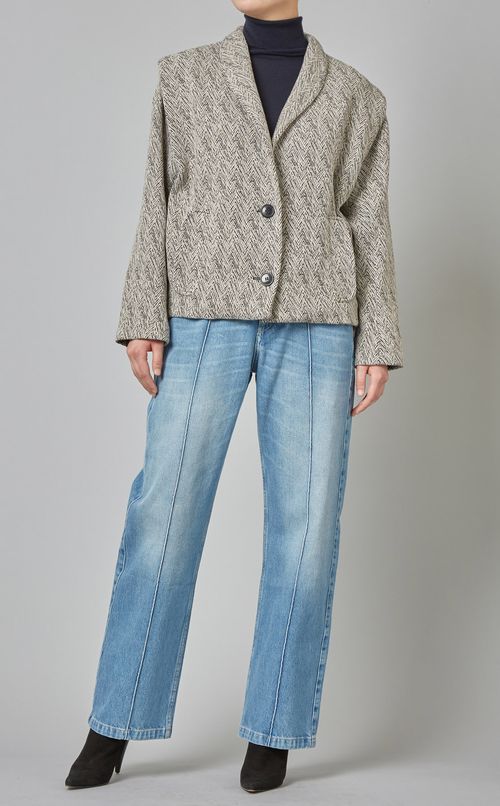 ラペルカラーツイードジャケット