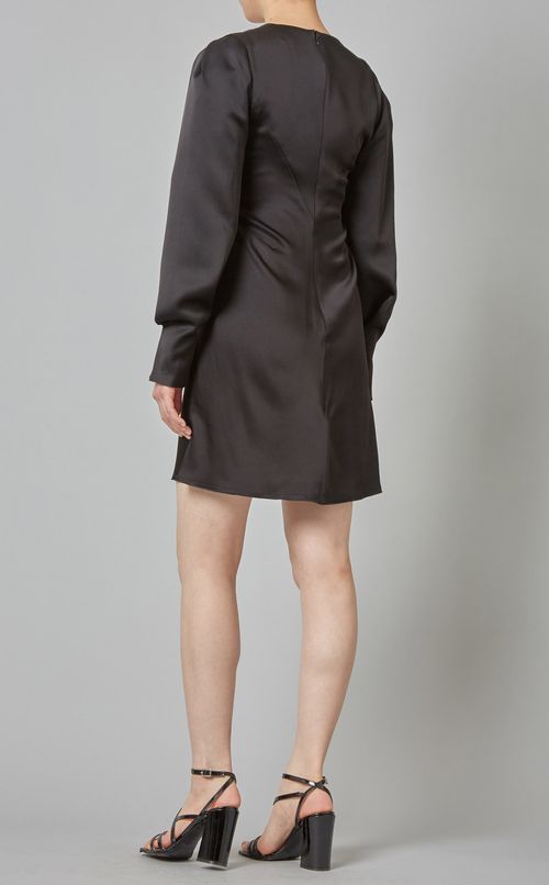 タックスリーブVネックミニワンピース