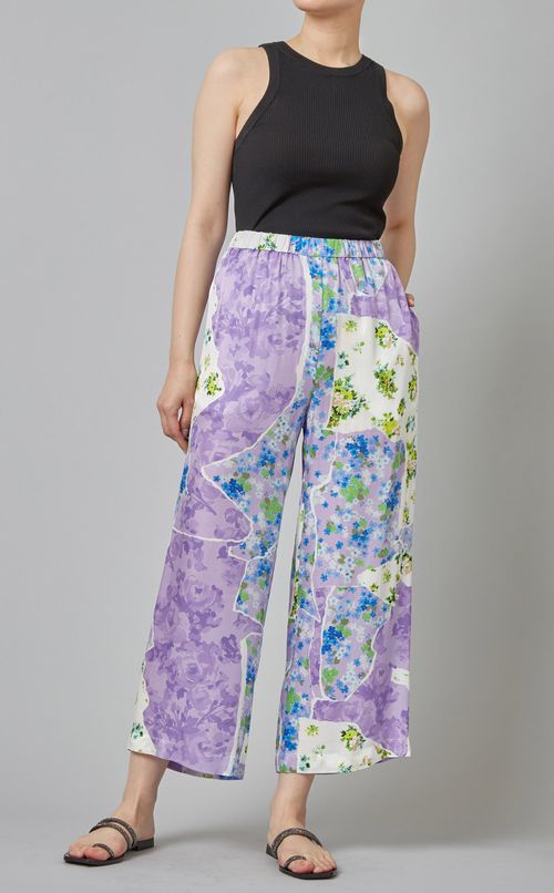 フラワーワイドイージーパンツ