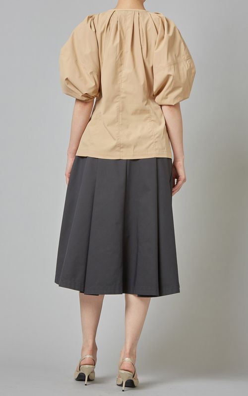 シャーリングスリーブブラウス