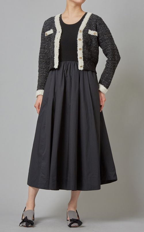 ニットコンビフレアワンピース