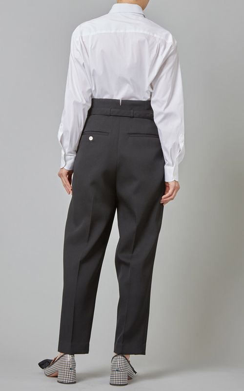 ハイウエストウールテーパードパンツ