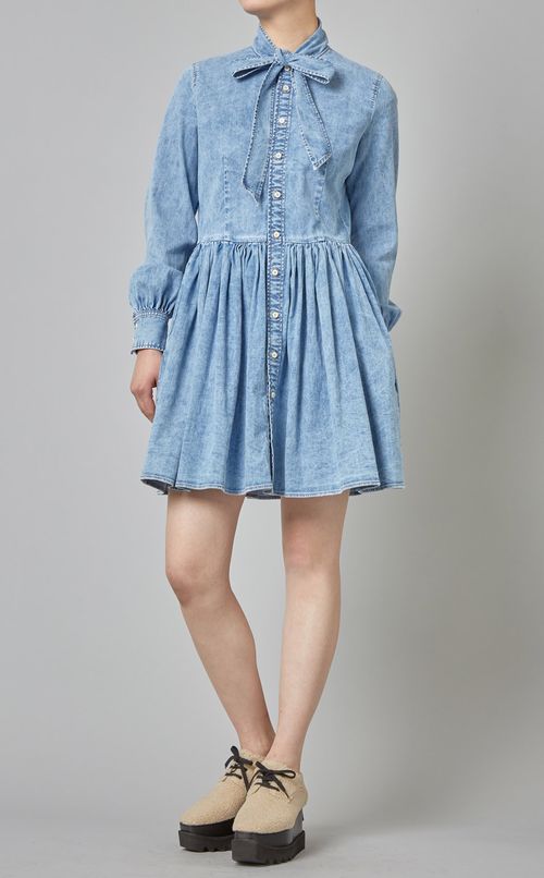 デニムボウタイミニワンピース