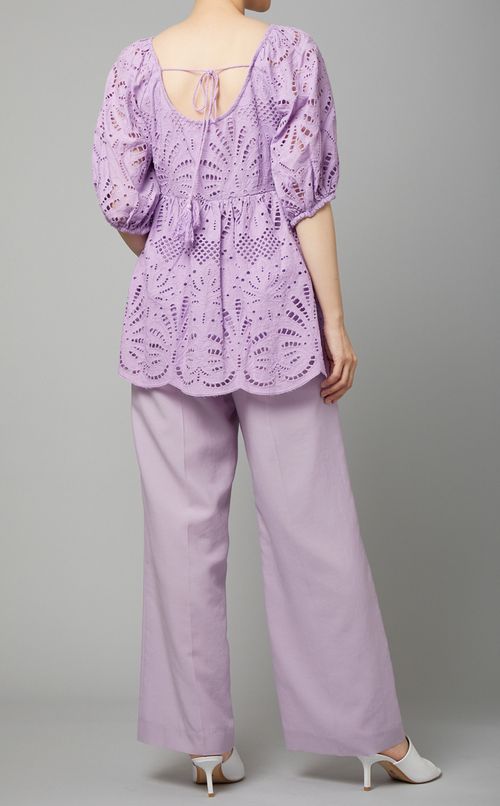 レースペプラムチュニックブラウス