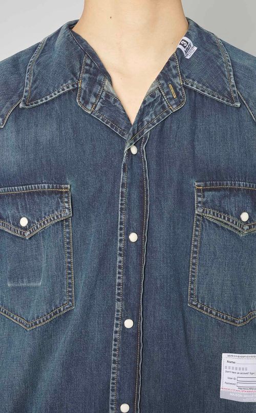 フェイクレイヤードデニムシャツ