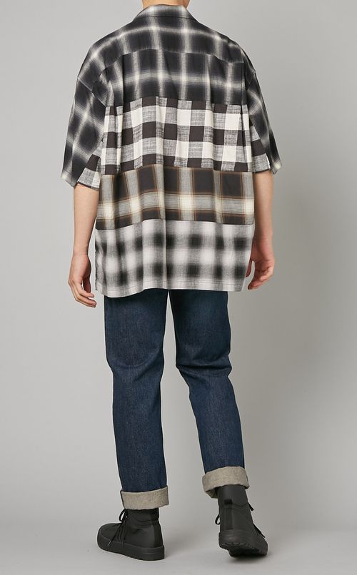 4カットハーフスリーブチェックシャツ