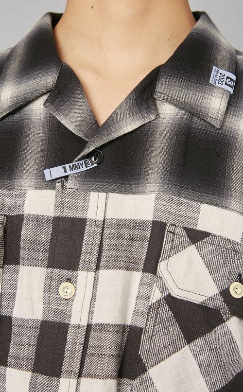 4カットハーフスリーブチェックシャツ