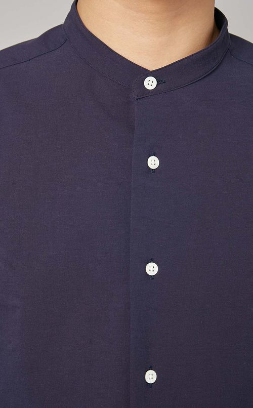 レーヨンノーカラーシャツ