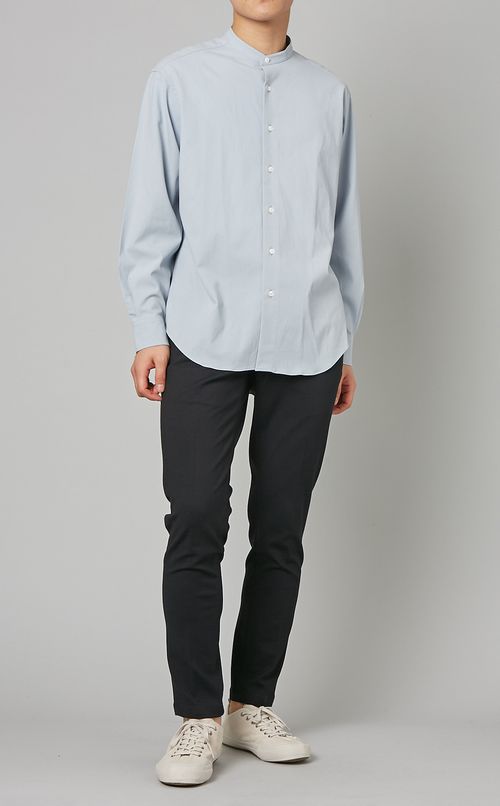 レーヨンノーカラーシャツ