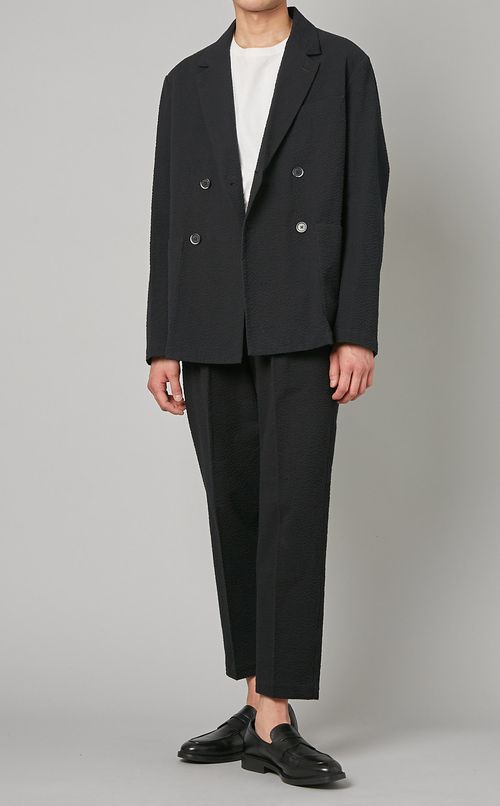 シアサッカーダブルジャケット