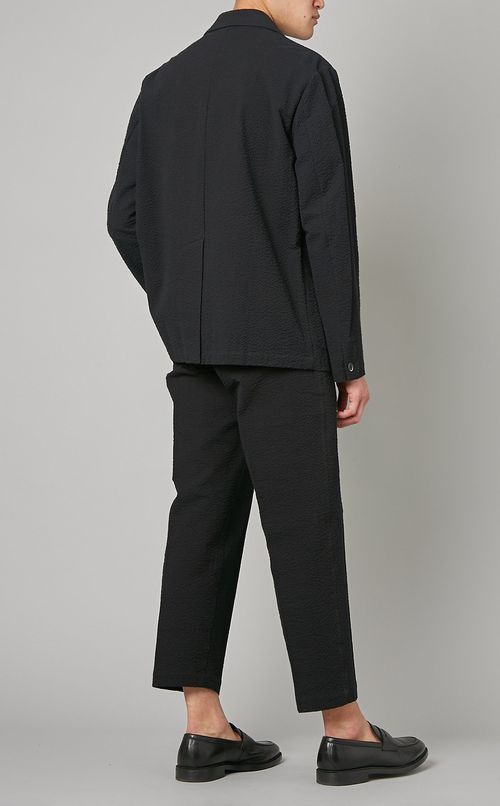 シアサッカーダブルジャケット