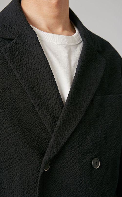 シアサッカーダブルジャケット