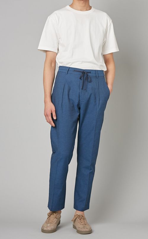 コットンリネンテーパードパンツ