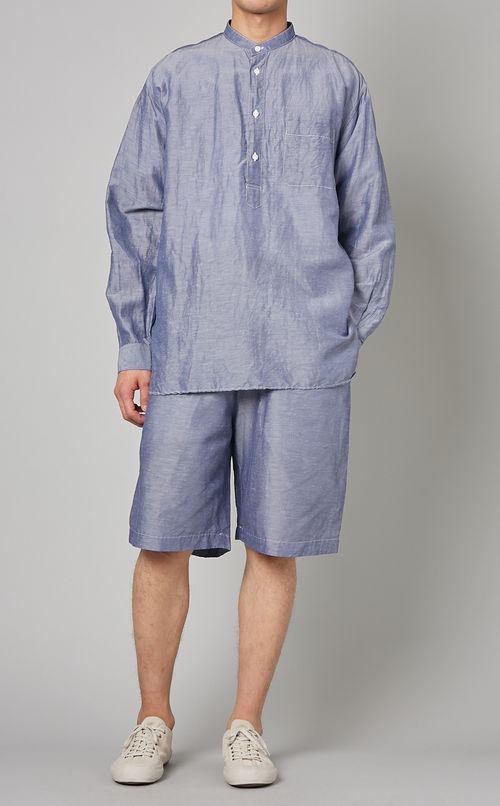 バンドカラーシャツプルオーバー