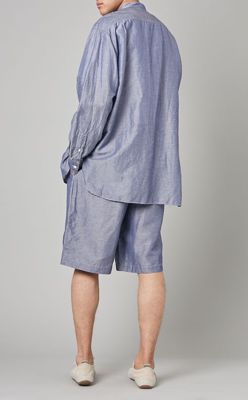 バンドカラーシャツプルオーバー