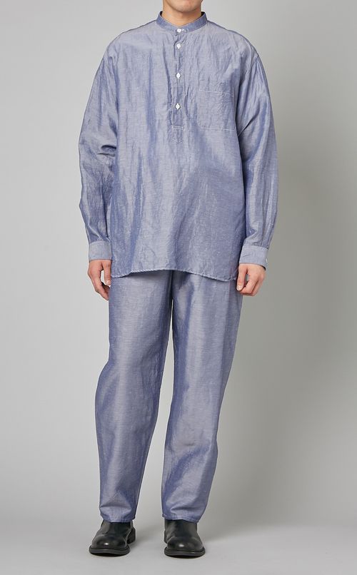 バンドカラーシャツプルオーバー