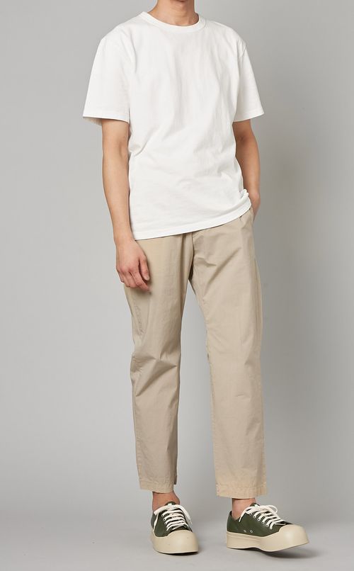コットンストレッチテーパードパンツ