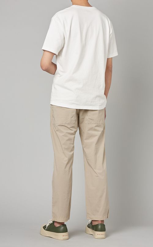 コットンストレッチテーパードパンツ