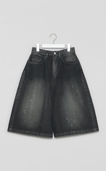 ウォッシュドデニムルーズショーツ