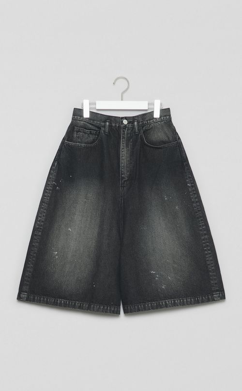 ウォッシュドデニムルーズショーツ