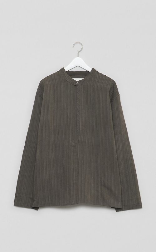 ヘリンボーンドレープカラーシャツ