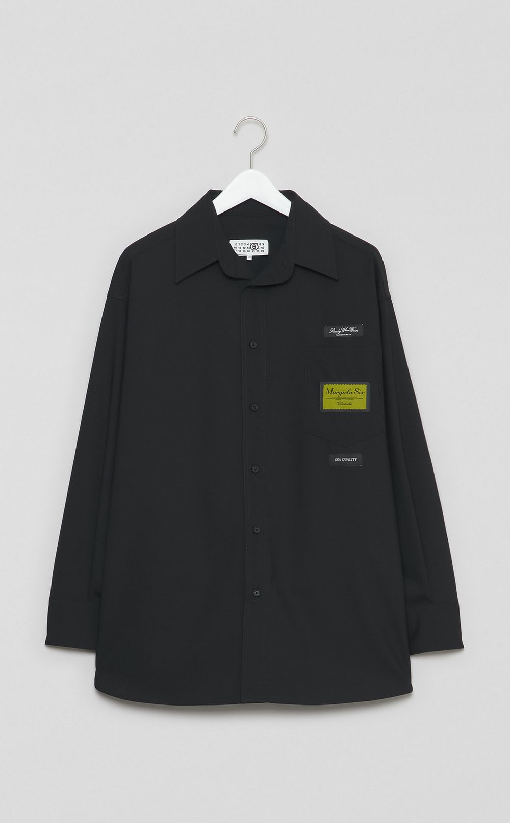 ウールブレンドネームアウトシャツ