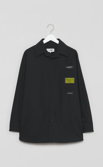 ウールブレンドネームアウトシャツ