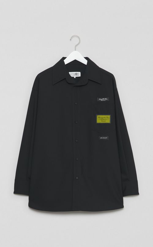 ウールブレンドネームアウトシャツ