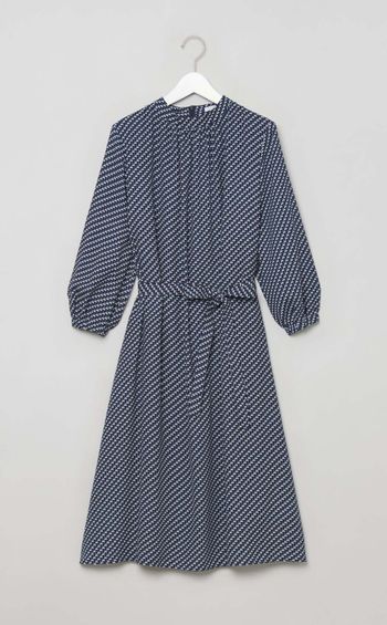 デジタルツイードスタンドネックドレス