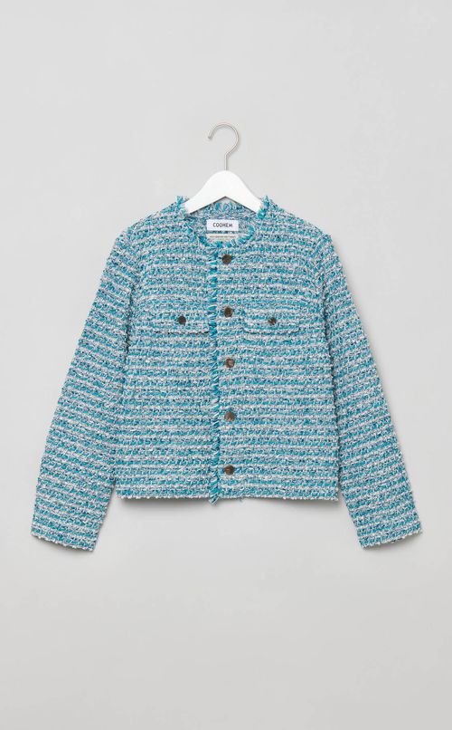 ツイードモクノーカラージャケット