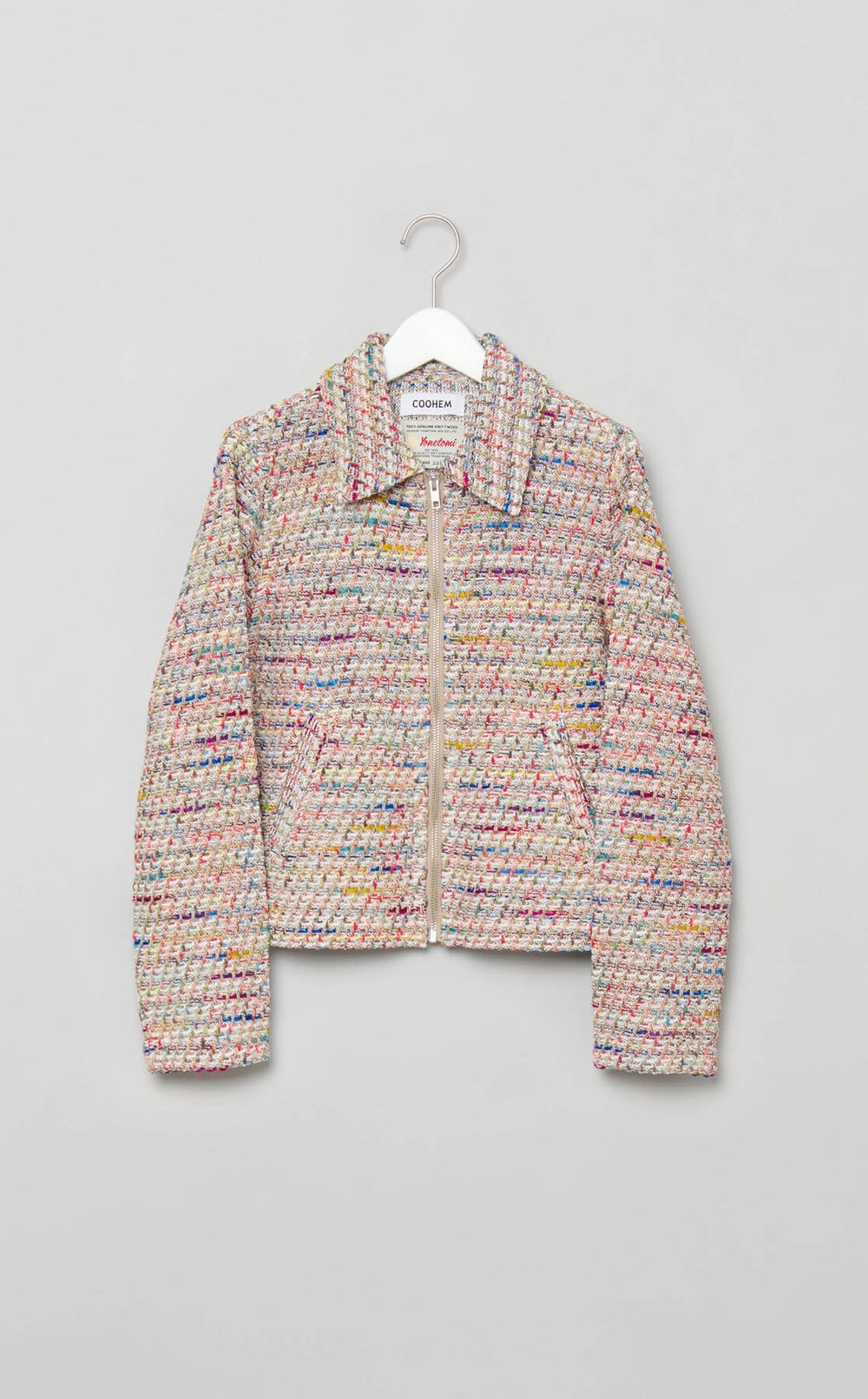 マルチカラーツイードジップブルゾン