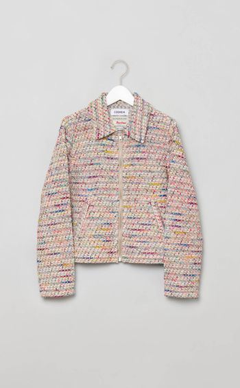 マルチカラーツイードジップブルゾン