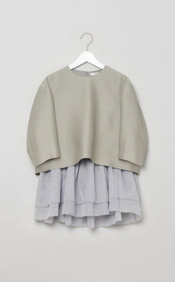 レイヤード2wayハーフスリーブブラウス