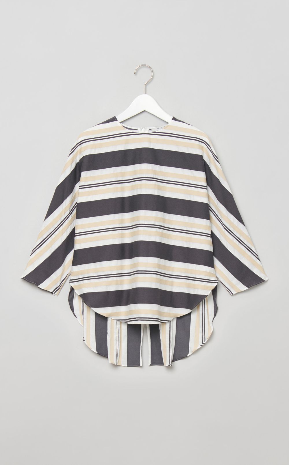 ビッグストライプバックスリットブラウス