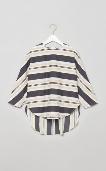 ビッグストライプバックスリットブラウス