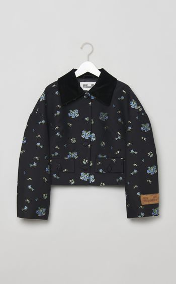 フラワージャガードショート丈ブルゾン