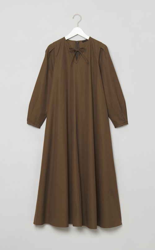 モールスキンギャザーフレアワンピース