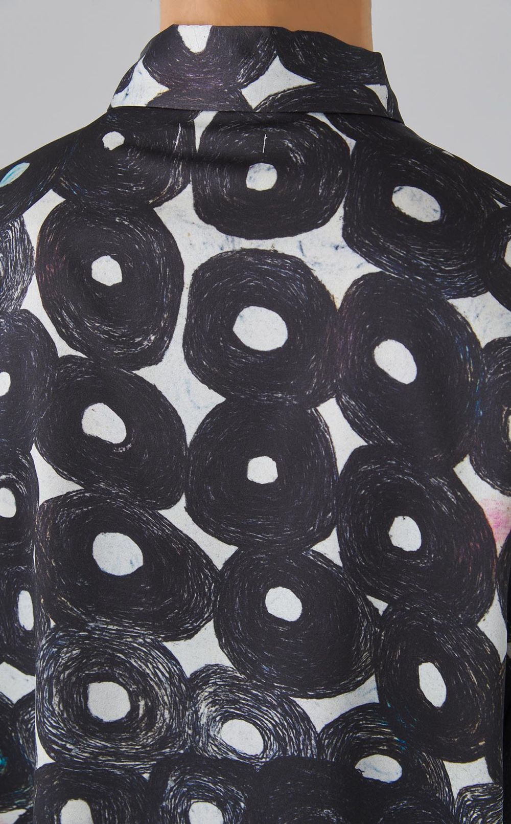 アートプリントボウタイブラウス