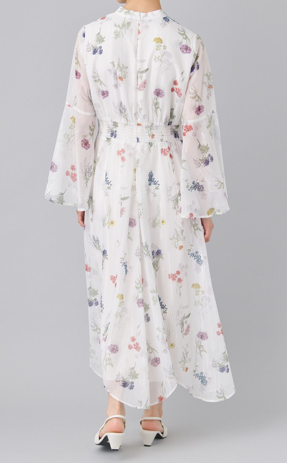 フラワープリントボウタイワンピース