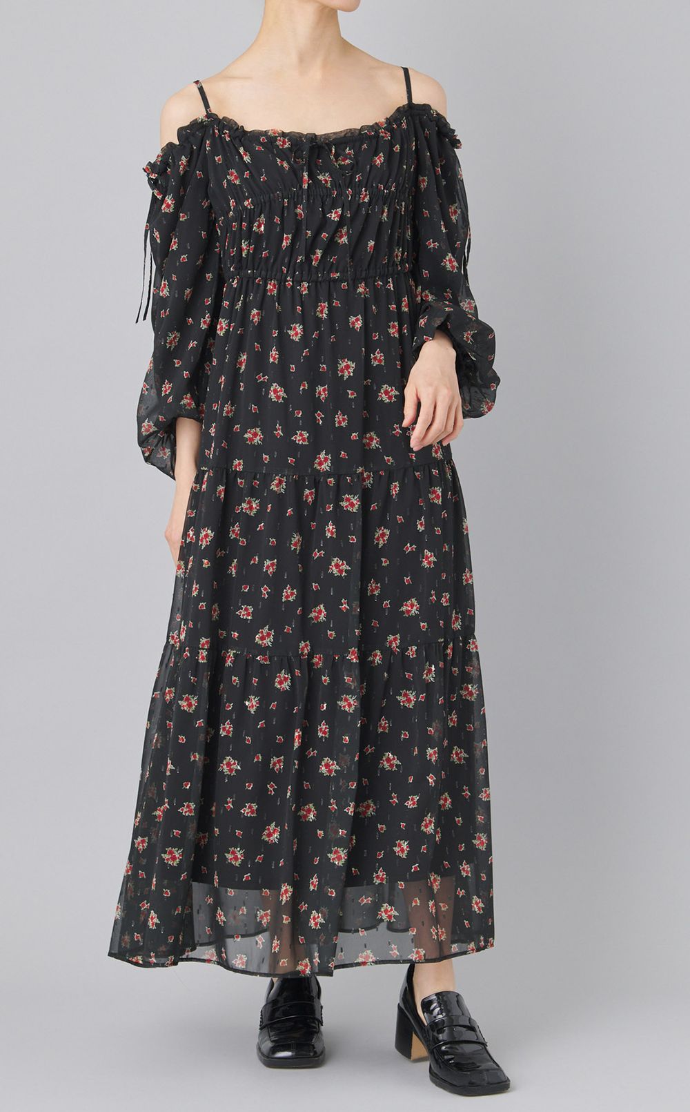 2wayフラワープリントワンピース