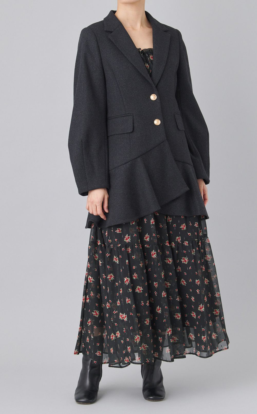 2wayフラワープリントワンピース