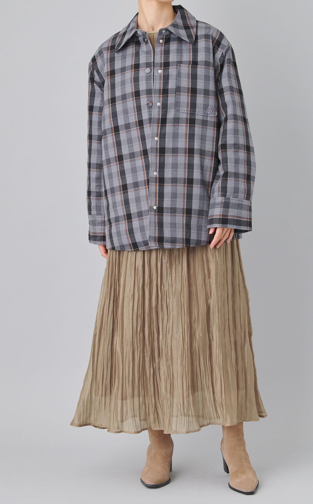 ブラッシュチェック中綿ブルゾン