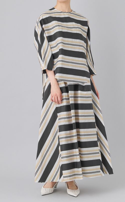 ビッグストライプフレアスカート