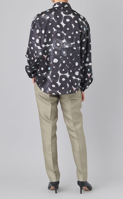 アートプリントボウタイブラウス